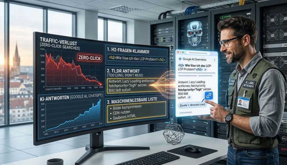 Der Zero-Click-Schock: Warum die KI deinen Traffic klaut (und der simple 3-Schritte-Trick)